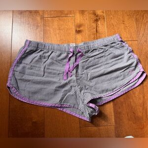 VICTORIA’s SECRET - Gray Striped Shorts with purple trim